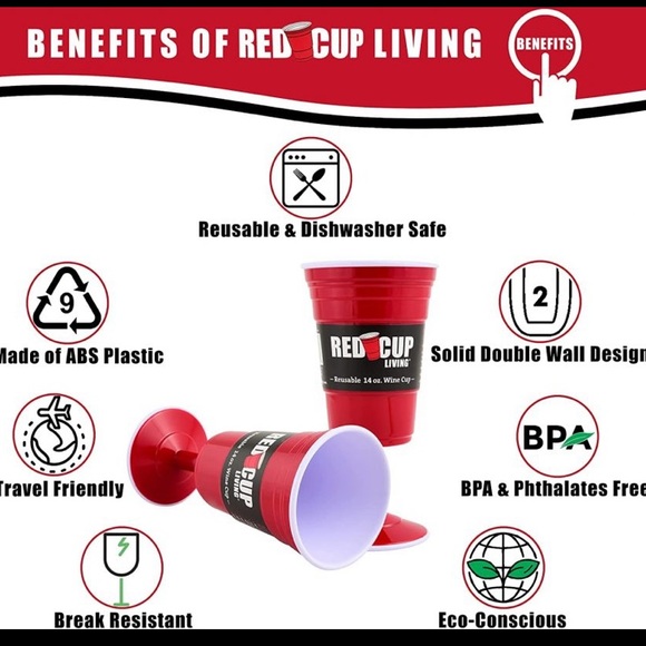 Red Cup Living 14oz Wine Cup NWT - Picture 4 of 4